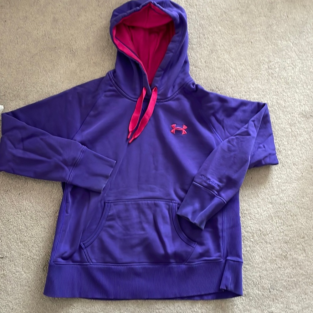 Under armour womens large purple/hot pink hoodie